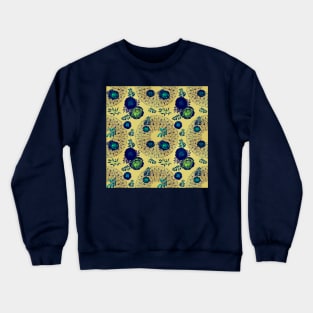 Victorian Mandalas and Roses Vintage Gold and Scheele's Green Crewneck Sweatshirt